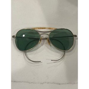 Vintage Unbranded Green Lens Aviator Sunglasses Eyeglasses Mother of Pearl